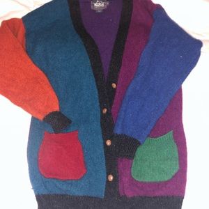 WoolRich 100% Pure Wool Multi colored Cardigan
